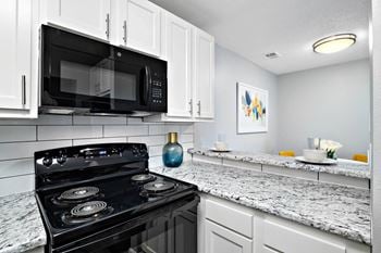 Luxurious kitchen with marble countertops